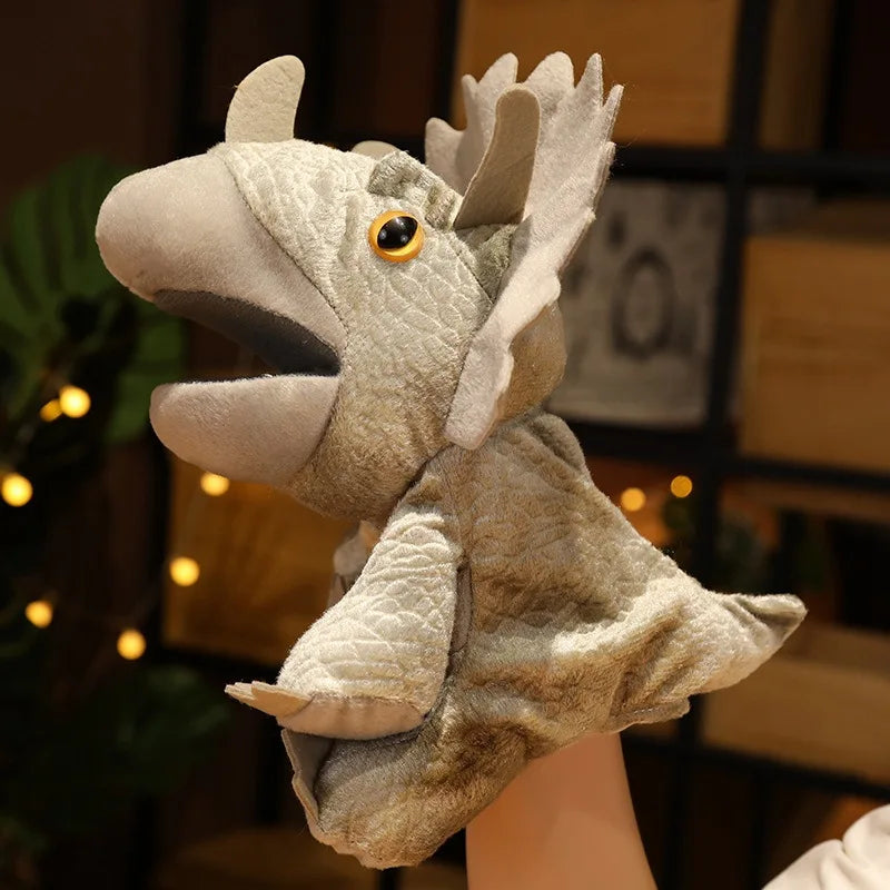 Stuffed Plush Dinosaur Hand Puppet – Kawaii Tyrannosaurus Rex Storytelling Toy for Kids, Educational Baby Gift