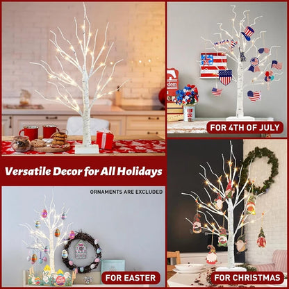 62cm Easter Birch Tree Led Light Decoration For Home Easter Egg Hanging Ornaments 2025 Happy Easter Party Decor Kids Gift Favors