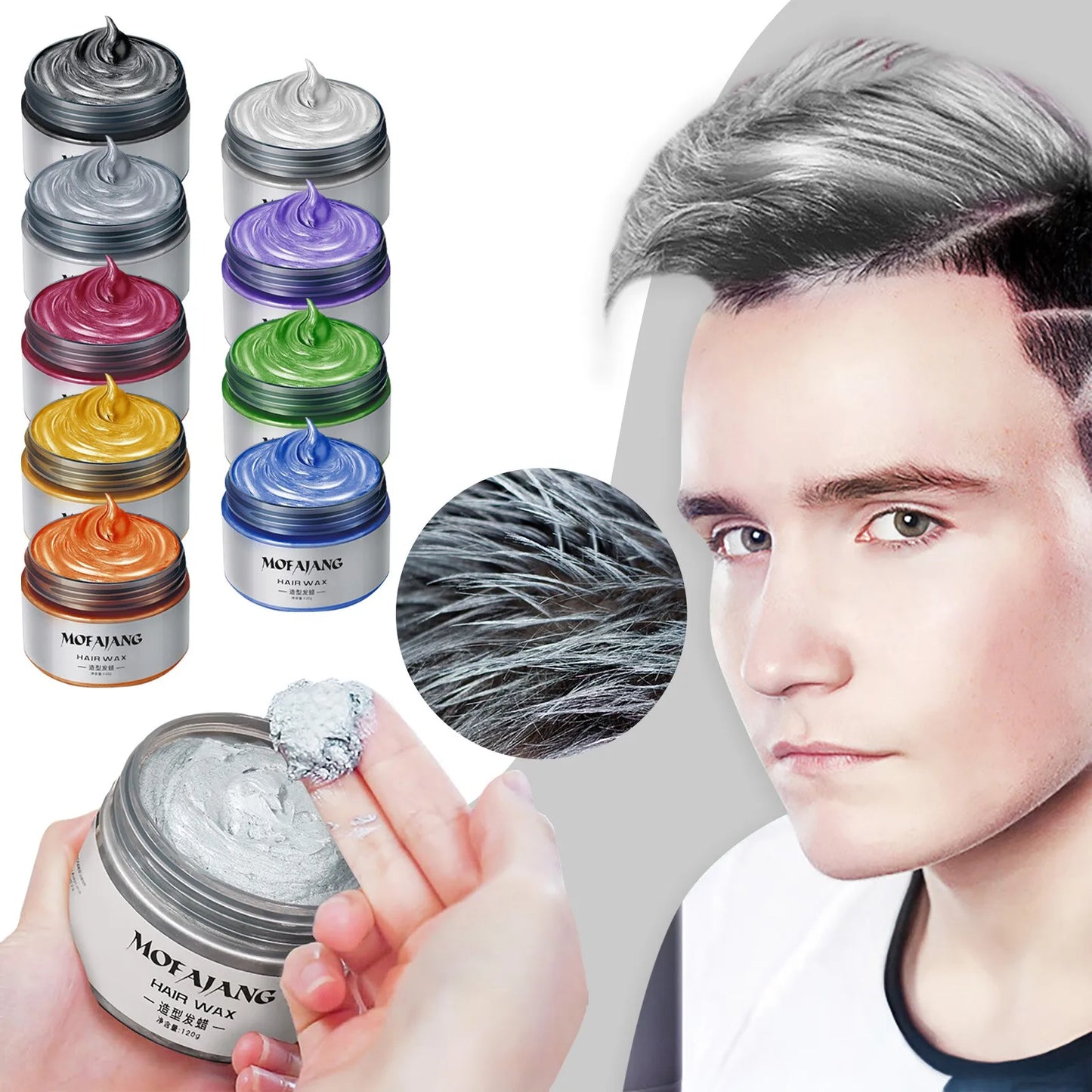 Hair Wax Pomades Natural Hair Coloring Wax Material Disposable Hair Styling Clays Ash For Cosplay Party Favours 2024 Lembrancinh