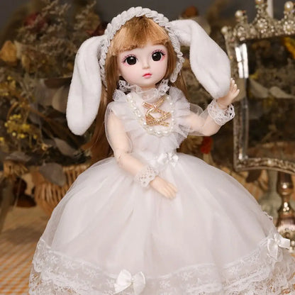 30CM Movable Joint Baby Doll – Dress-Up Princess Toy with 3D Makeup, Cute and Safe Doll for Toddlers and Kids (6-12Y)