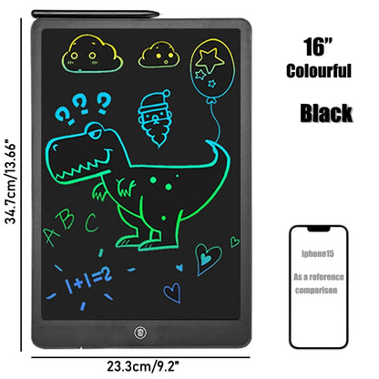 16/12 Inch LCD Drawing Tablet – Colorful Writing Pad for Kids – Doodle Board for 3-8 Year Old Boys & Girls – Creative Toddler Toys