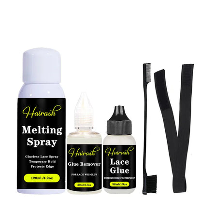 Melting Spray For Lace Wigs Lace Tint Mousse Wig Glue Waterproof Glue Remover Wig Installation Kit Set