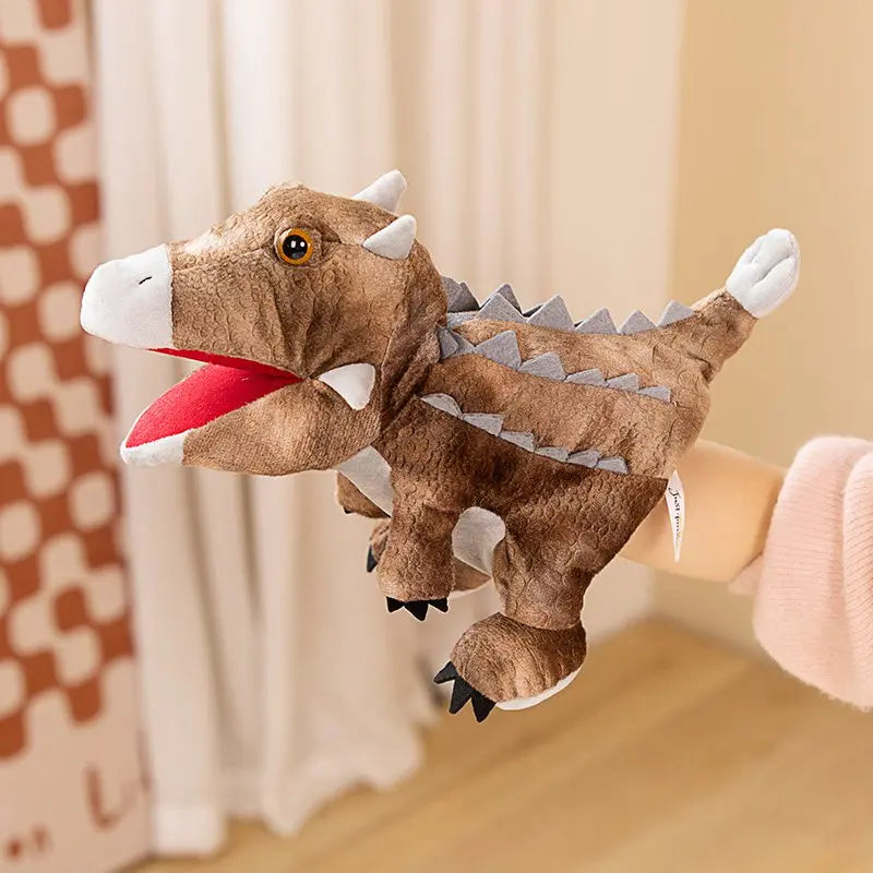 Stuffed Plush Dinosaur Hand Puppet – Kawaii Tyrannosaurus Rex Storytelling Toy for Kids, Educational Baby Gift