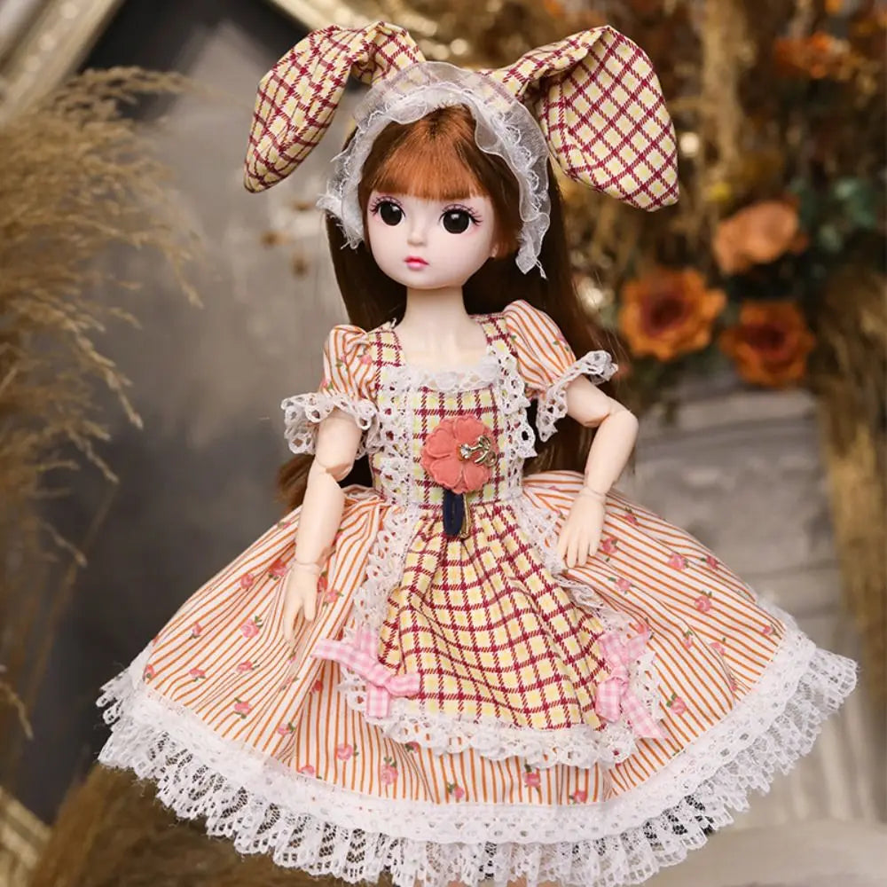 30CM Movable Joint Baby Doll – Dress-Up Princess Toy with 3D Makeup, Cute and Safe Doll for Toddlers and Kids (6-12Y)