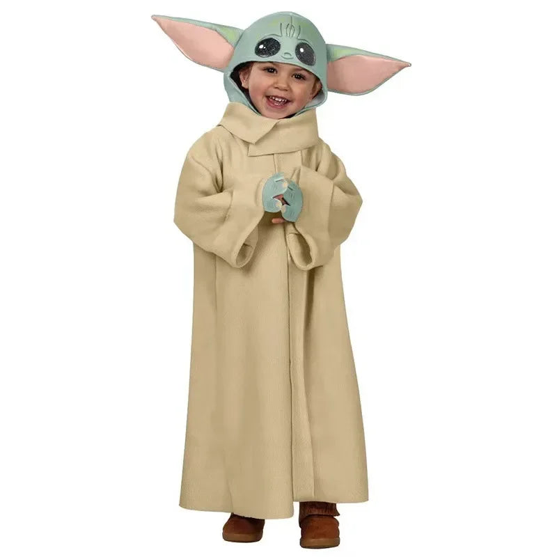 Halloween Star Wars Mandalorian Yoda Baby Costume Set – Perfect for Children’s Cosplay, Birthday Party, and Carnival (3-10 Years)