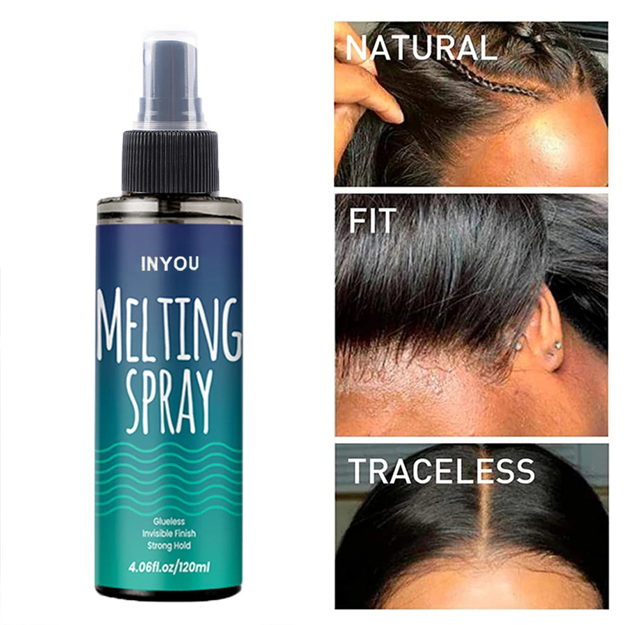 Lace Melting Spray, Lace Wig Melting Spray ,Strong Natural Finishing Hold, Wig Melting Spray & Hair Adhesive for Wigs