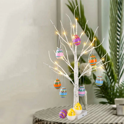 60cm Easter Birch Tree Led Light Easter Decorations Easter Eggs Hanging Ornaments Happy Easter Party Table Home Decor Kids Gifts