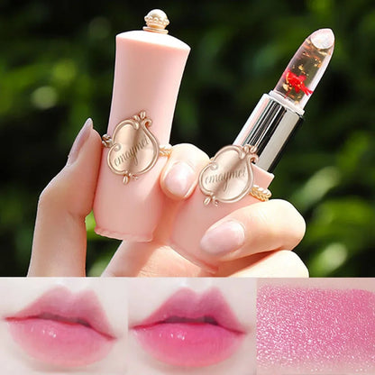 6pcs Make Up Lipstick Set Dry Flower Jelly Crystal Clear Long Lasting Moisturizing Lips Color Change Pink Lip Gloss Cosmetics