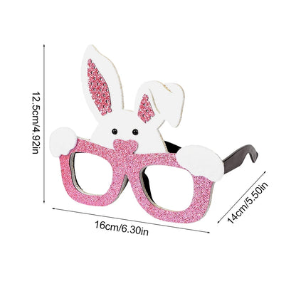 Kids Easter Party Bunny Egg Glasses Frame Photo Booth Props 2025 Happy Easter Party Decoration Kids Birthday Favors Supplies