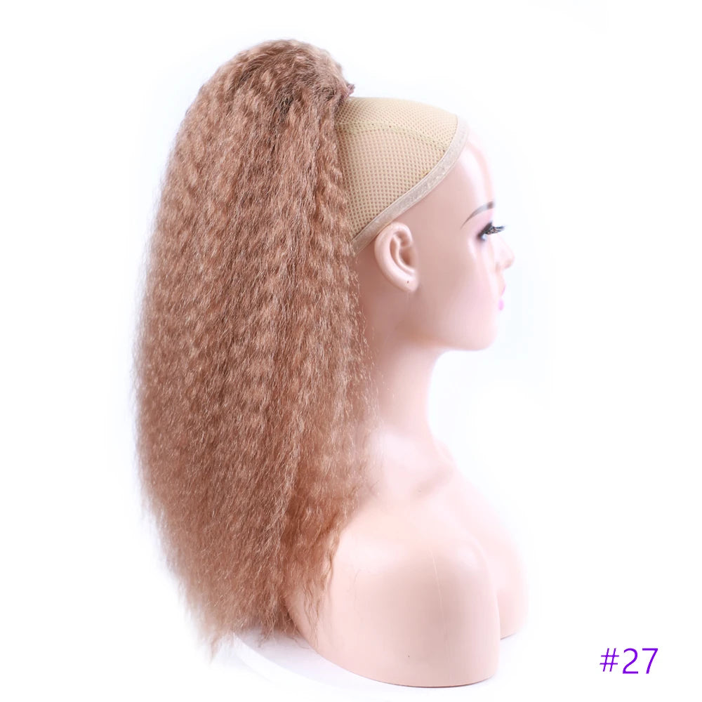 Fake Synthetic Drawstring Ponytail Elastic Hair Extension For Women Kinky Curly Ponytail Synthetic Hair High Puff Afro Hairpiece