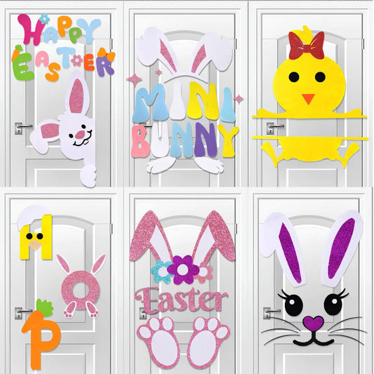 Easter Egg Easter Door Sticker, Happy Easter Letter Window Sticker, Holiday Home Decoration, Chick Wall Sticker