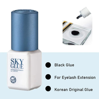 1 Bottle Sky Glue Fake Eyelash Extensions Adhesive 5ml Red Cap Black Fast Dry Sealed Bag Beauty Makeup Tools Professional Korea