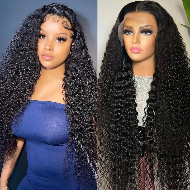 13x6  Water Wave Curly Lace Frontal Human Hair Wig 30 36 Inch Pre Plucked Deep Wave Lace Front Wigs Brazilian Water Wave Wigs