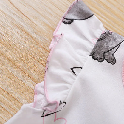 0-18 Months Baby Jumpsuit – Cute Cartoon Rabbit Print Sleeveless Romper – Soft Cotton Summer Clothes for Boys & Girls