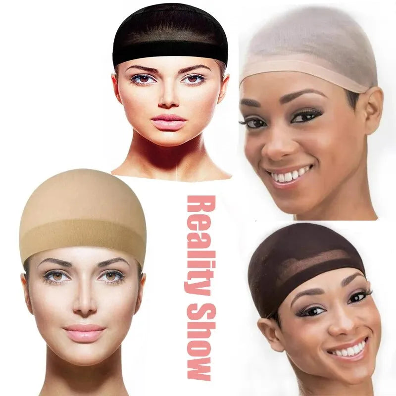 2 Pieces/ Cheap Hair New Stocking Cap For Wigs Net For Wigs Bald Cap Nylon Stocking Wig Cap Stretchy