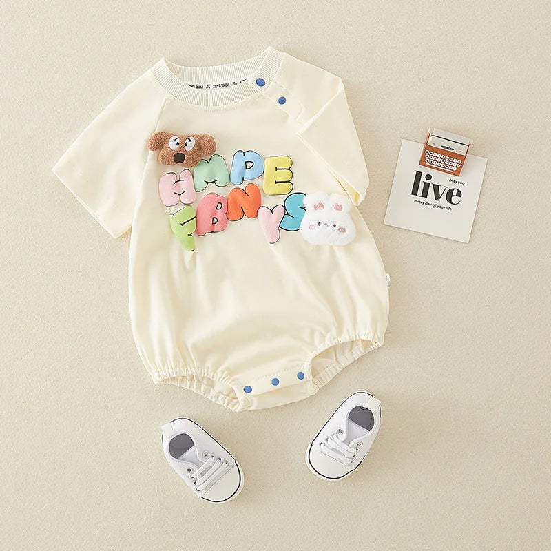 100% Cotton Baby Summer Jumpsuit - Soft & Breathable Newborn Bodysuit Romper for Boys & Girls