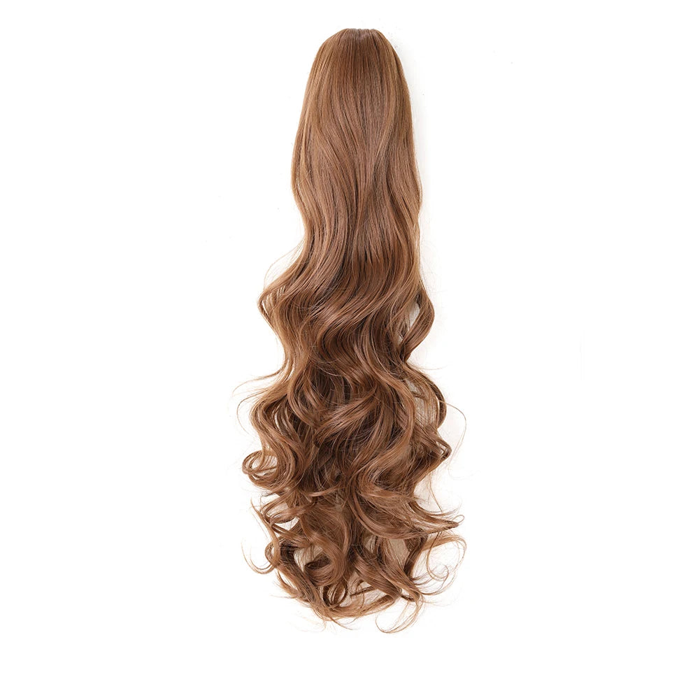 Claw Clip in Ponytail Extension Synthetic Hairpiece Curly Wavy Hair Extension 18&24 inch Long Ponytail Hairpieces for Women Girl